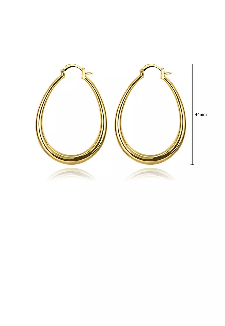 White gold oval clearance earrings