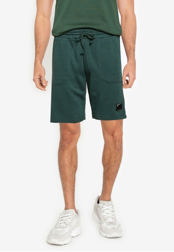 UniqTee green Jogger Shorts With Pocket Stitch Line 197F2AA7F3B679GS_1