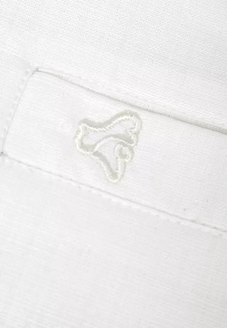 BRODO - Kemeja Pria Broshirt Halfbutton Short White