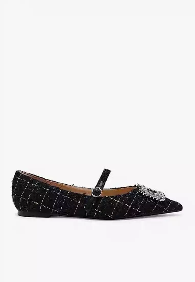 Discount on Twenty Eight Shoes  shoes - SKU: Square Rhinestone Embellished Flat Shoes Xj1126-13