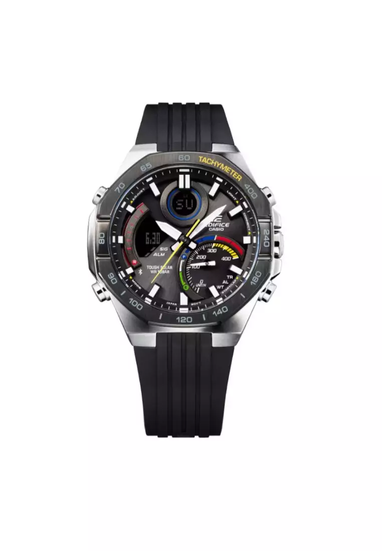 Casio men's chronograph clearance black resin strap watch
