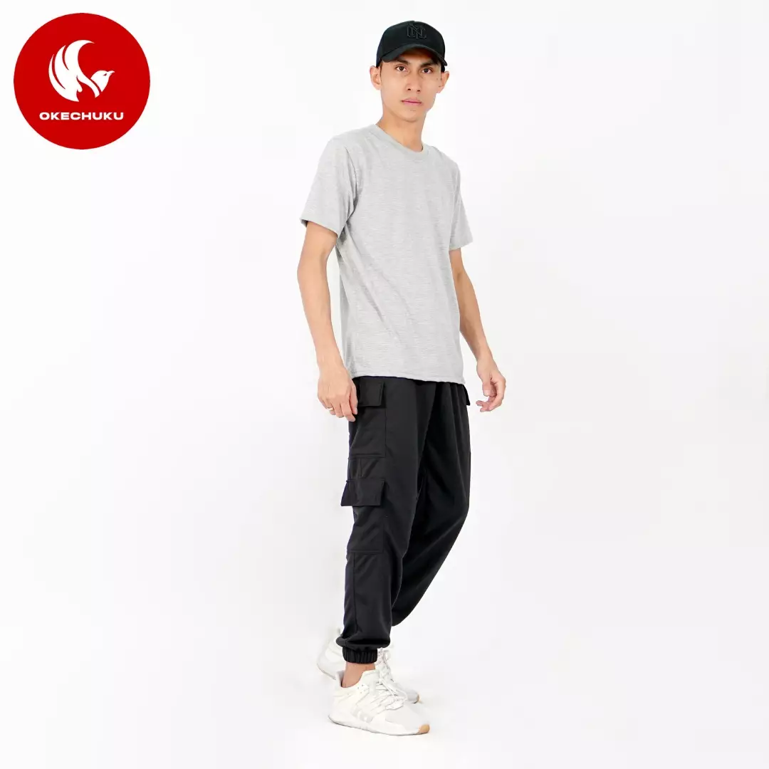 NICE Celana Baggy Pants Celana Jogger Panjang Pria Celana Cargo Jogger Pants Pria - HITAM