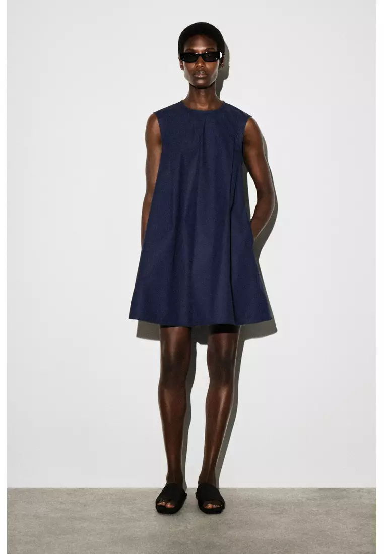 Buy COS PICOT-TRIMMED PLEATED MINI DRESS Online | ZALORA Malaysia