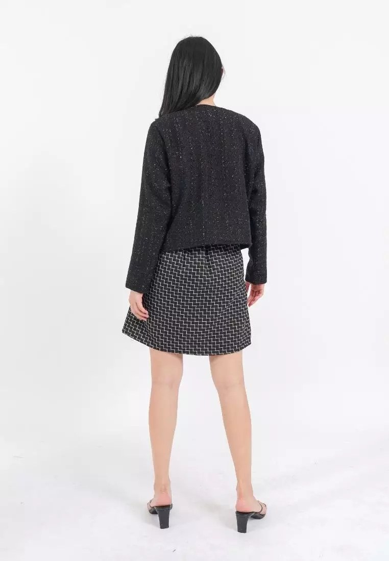 Coco Tweed Blazer Black