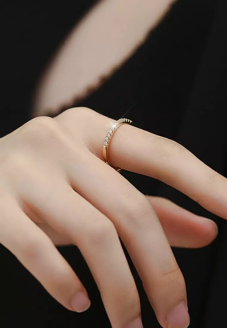 Cincin Wanita Titanium Korea Fashion Pelapisan Emas Vakum Perhiasan Ukuran Bebas Original Cewek Rings