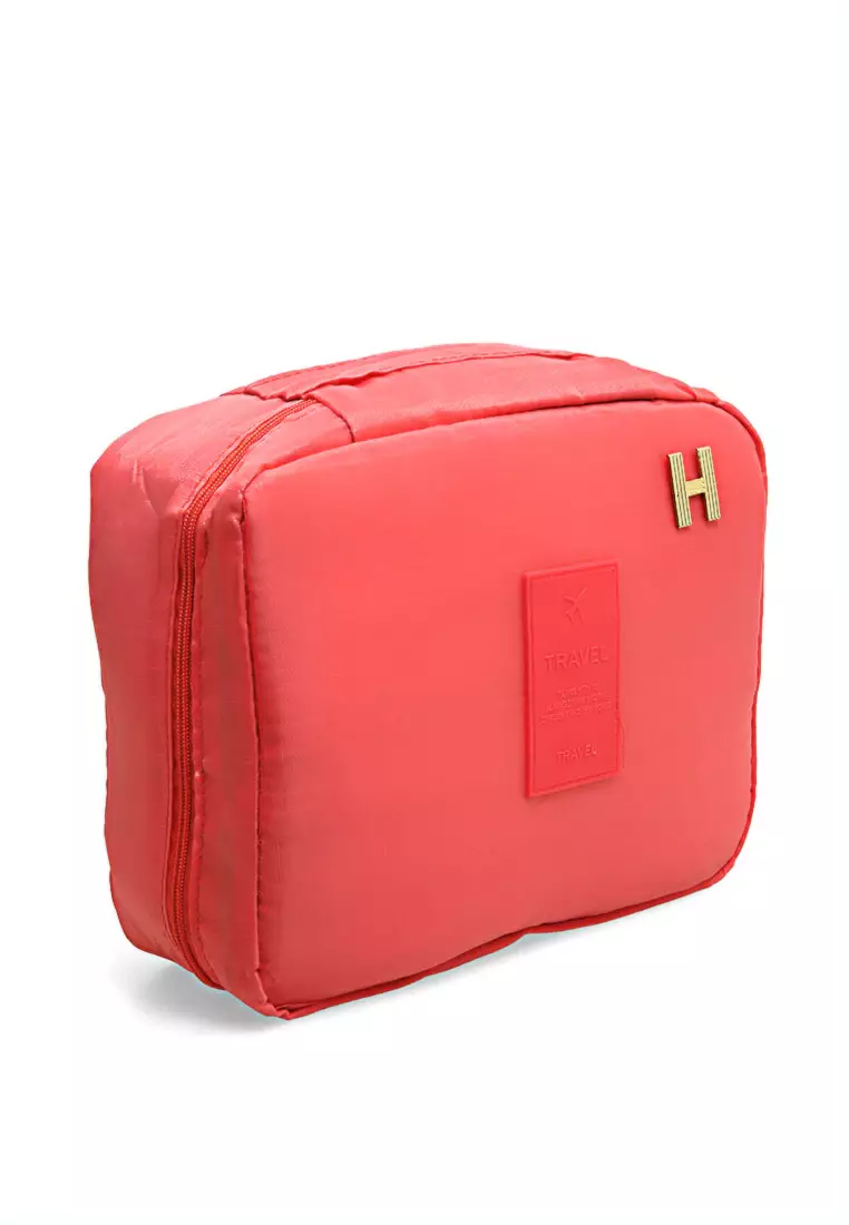 Bloos Tas Travel Bag in Bag Organizer untuk Kosmetik Sabun Many Pockets Anti Air Material Nylon ORIGINAL - Red