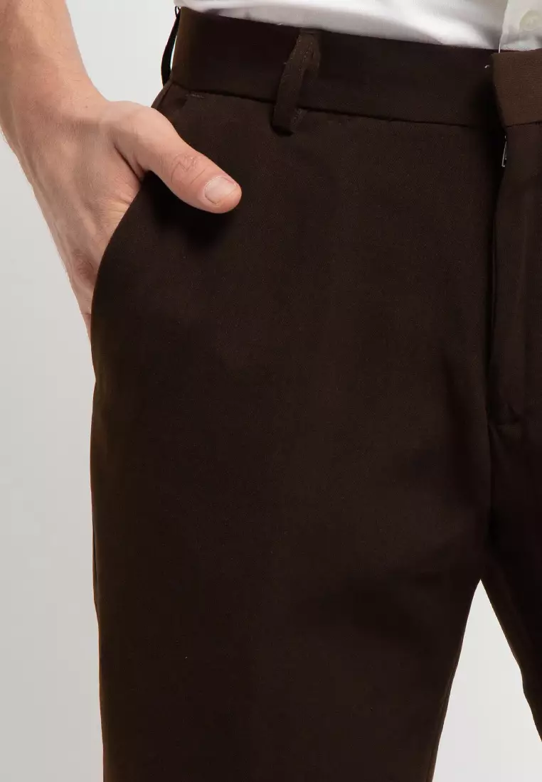 Imp Slimfit Celana Formal Dark Brown