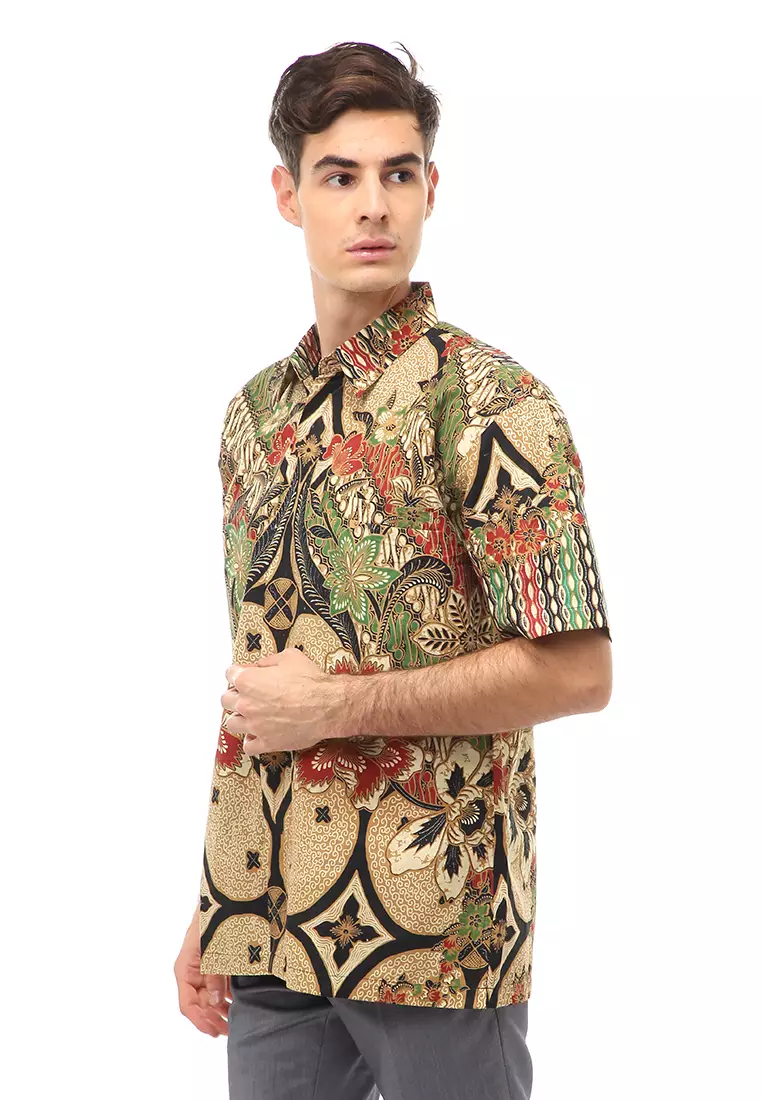 Kendrick Atasan Formal Kemeja Batik Pria Prakha Short Sleeve Material Cotton ORIGINAL