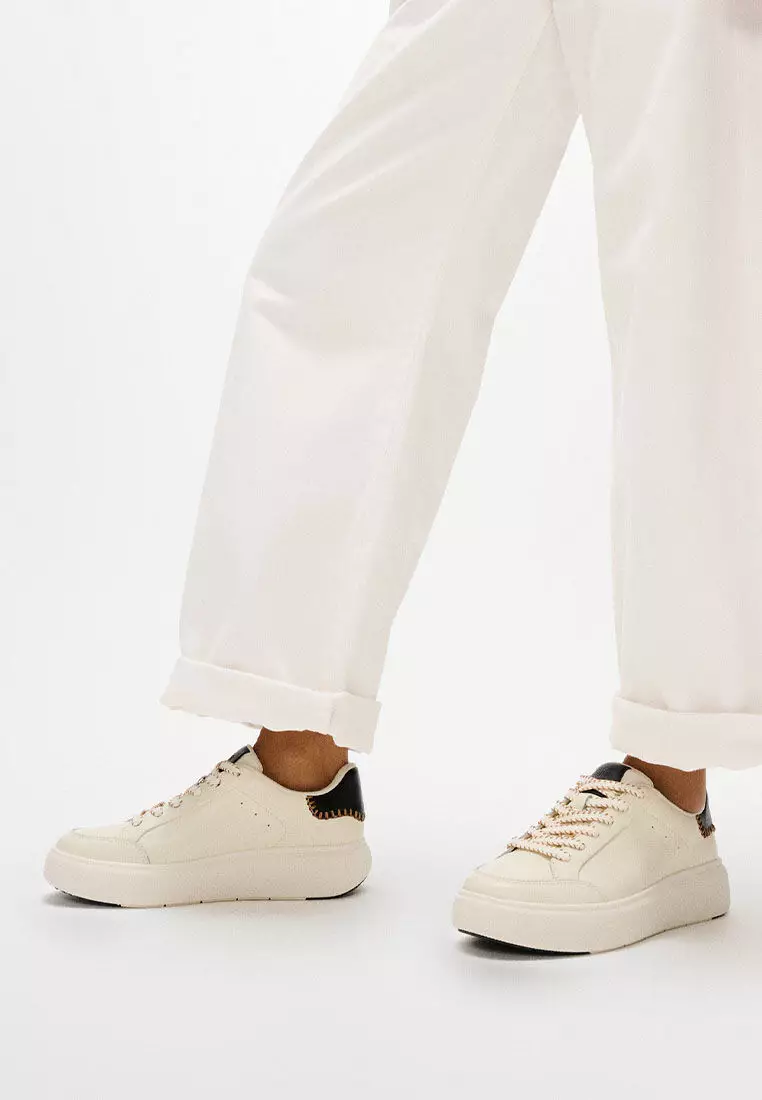 Rtg Blanket-Stitch Leather Sneakers