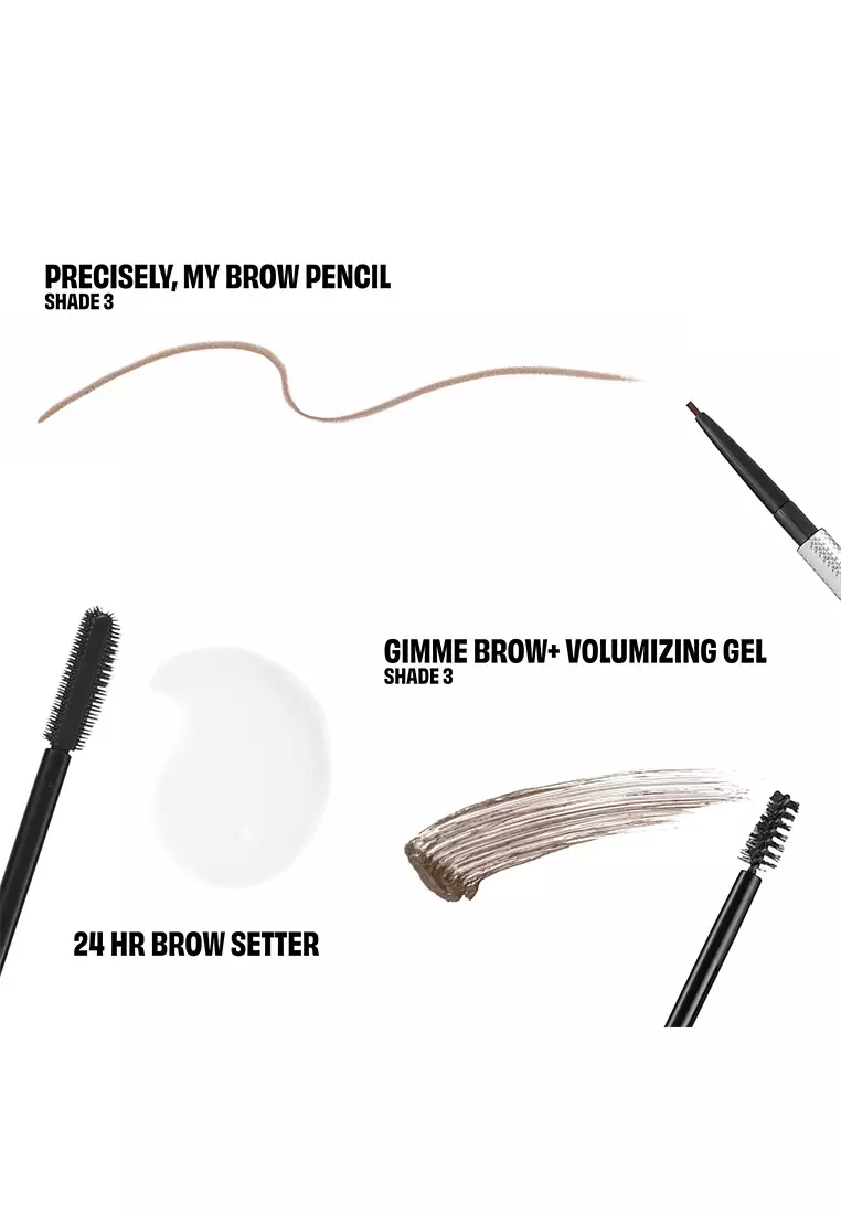 NEW! Benefit - Brow Haul of Fame Shade 3 - Precisely, My Brow Pencil Full-Size, Gimme Brow+ Mini, 24-HR Brow Setter Mini