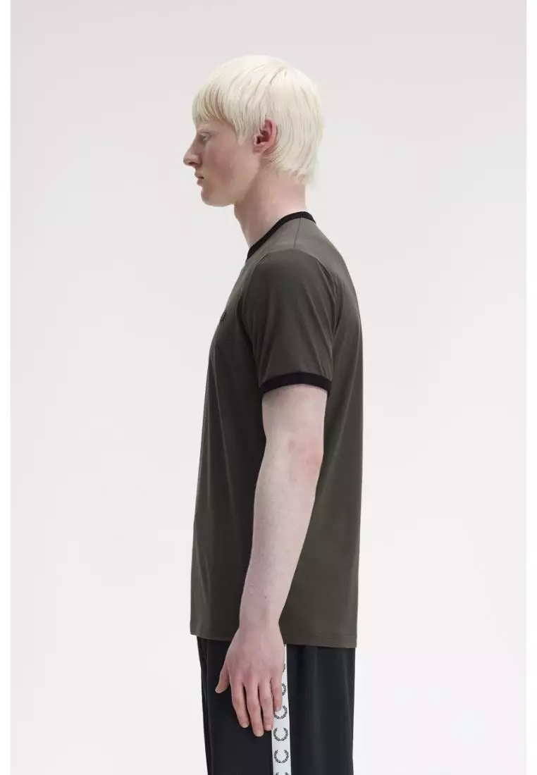 Fred Perry M3519 Ringer T-Shirt (Field Green / Black)