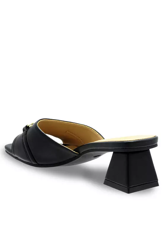 Slip On Faux Leather Fashion Heels