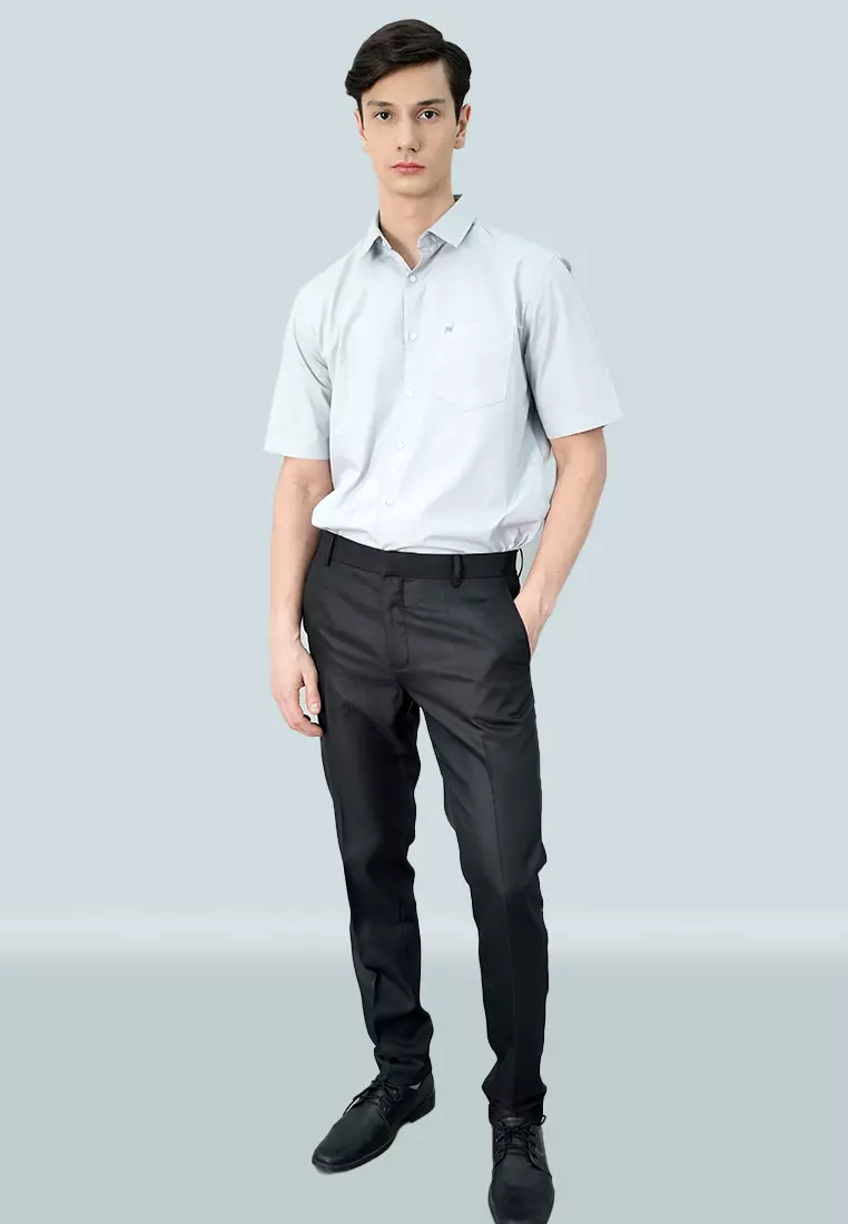 Johnwin - Celana Formal - Celana Pria - Hitam - Polyester - Slim Fit - F.998.010.110.C