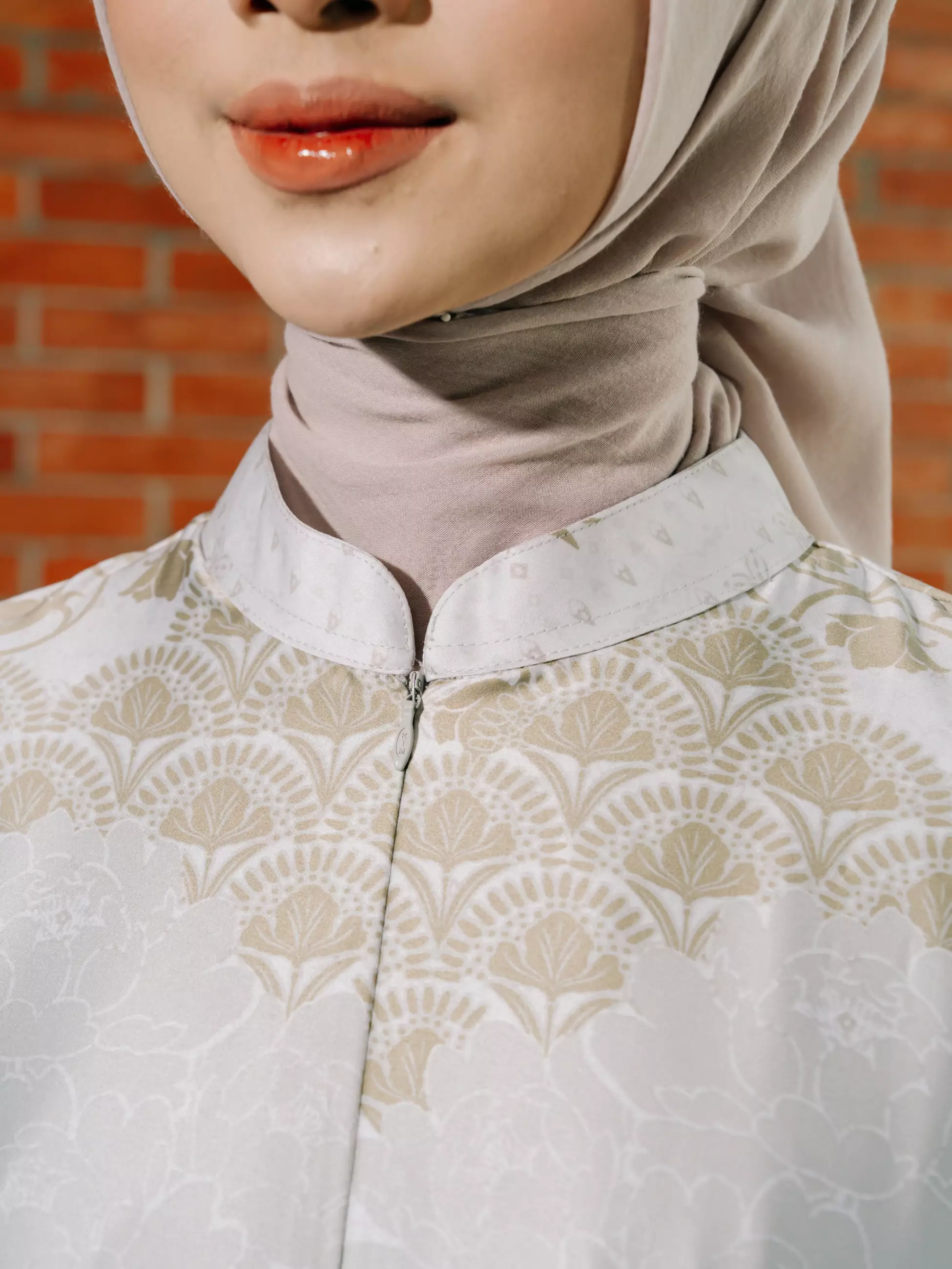 Kanaya Cream Olive Gamis Wanita Dress