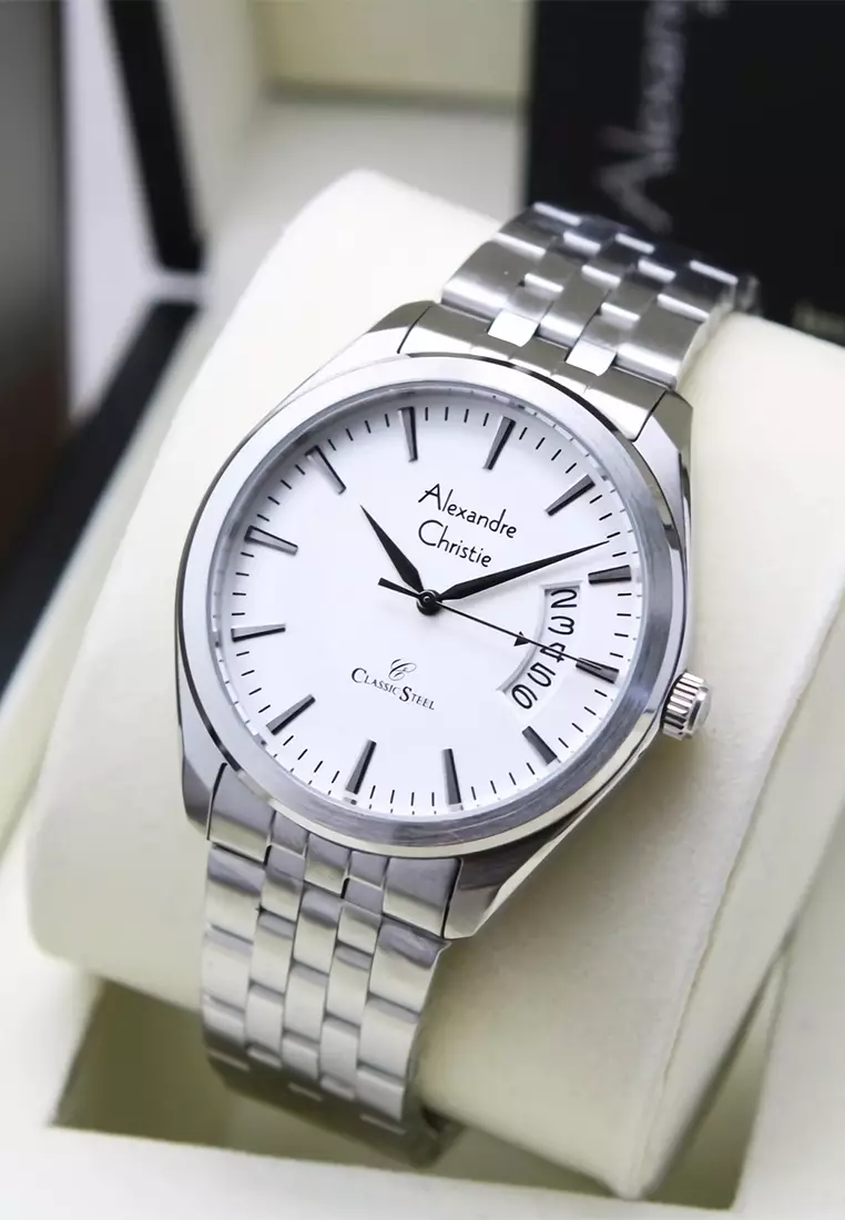 Alexandre Christie - Jam Tangan Pria - Silver - Stainless Steel - 8674 MDBSSSL