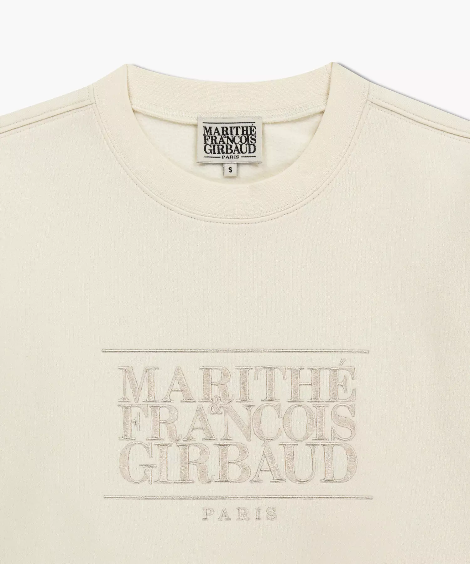 CLASSIC LOGO EMBROIDERY SWEATSHIRT (BRUSHED) cream