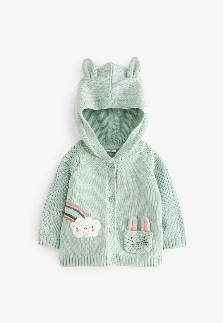 Next baby top girl white cardigan