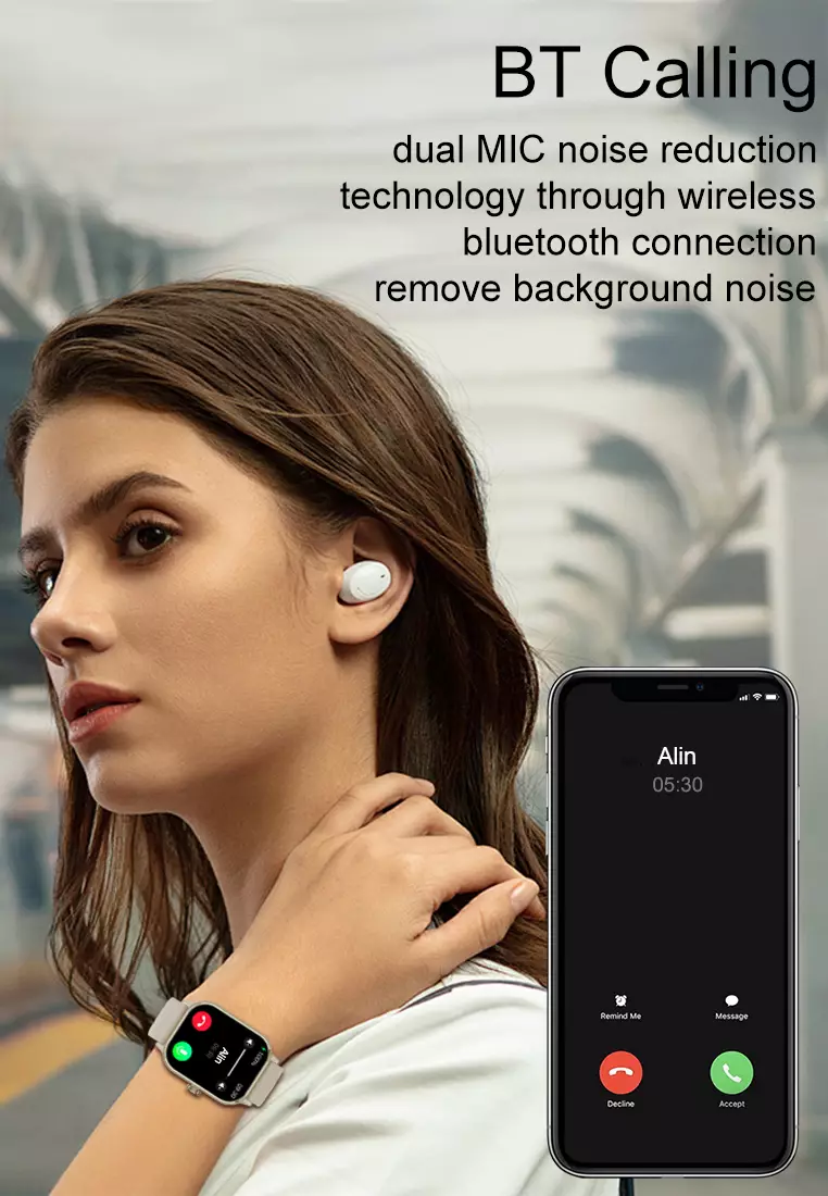 Smart Watch U9 2.1 inch 3D Flexible Surface Bluetooth Calling Temperature Measurement Jam Pintar Khaki