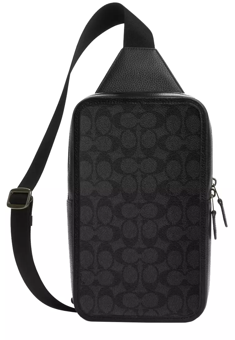 Sullivan Pack In Signature Canvas in Charcoal/ Black CZ397