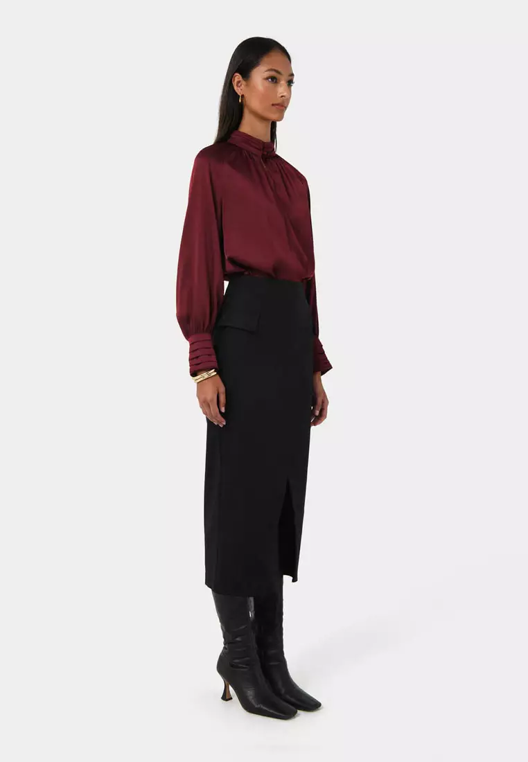 Abby Asymmetric Tailored Skirt
