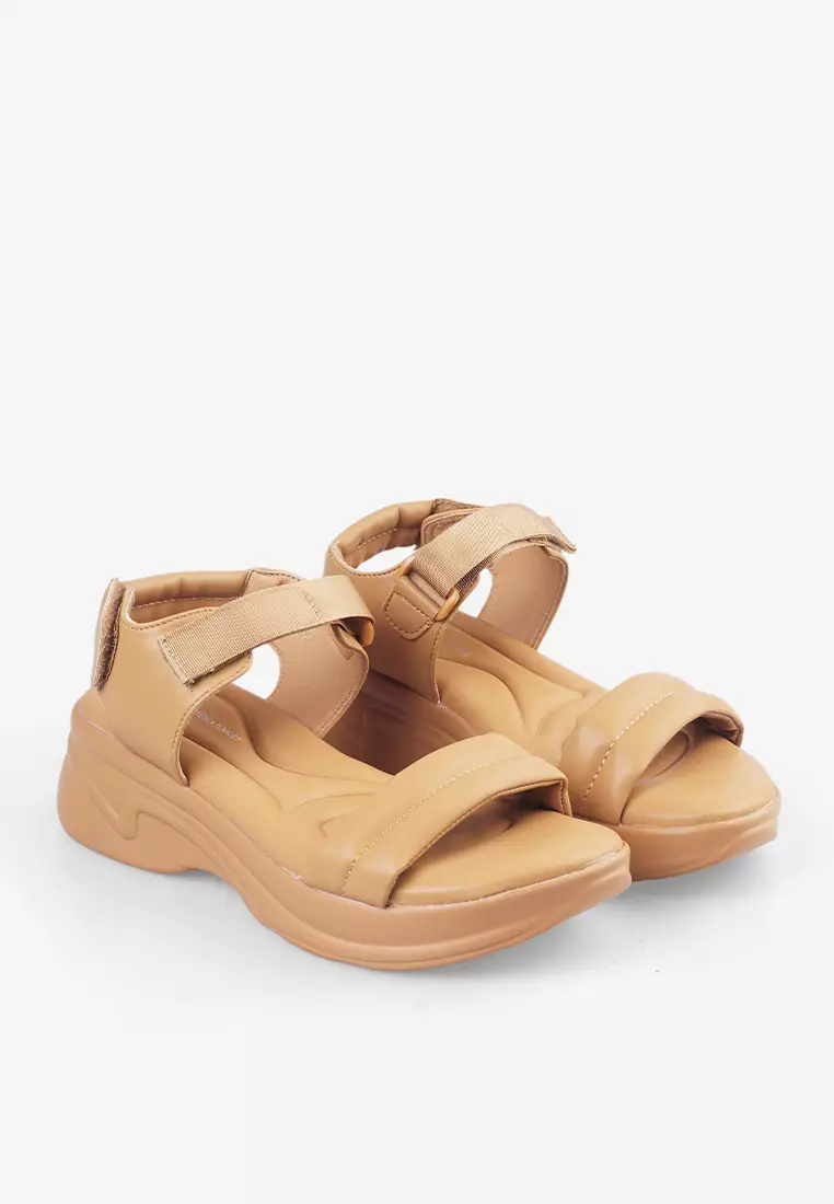 Sepatu Sandal Sporty Platform dengan Velcro Wanita L.Janette 01