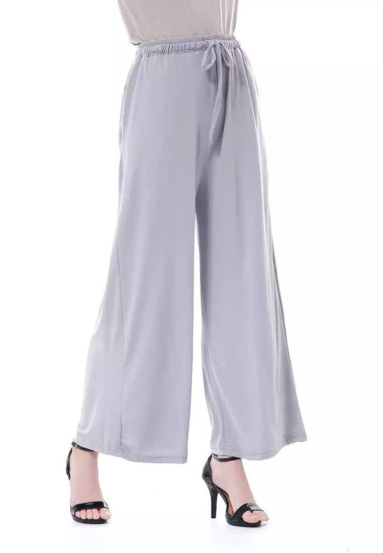 Nana Celana Kulot Bawahan Wanita Regular Fit Premium Quality - Silver