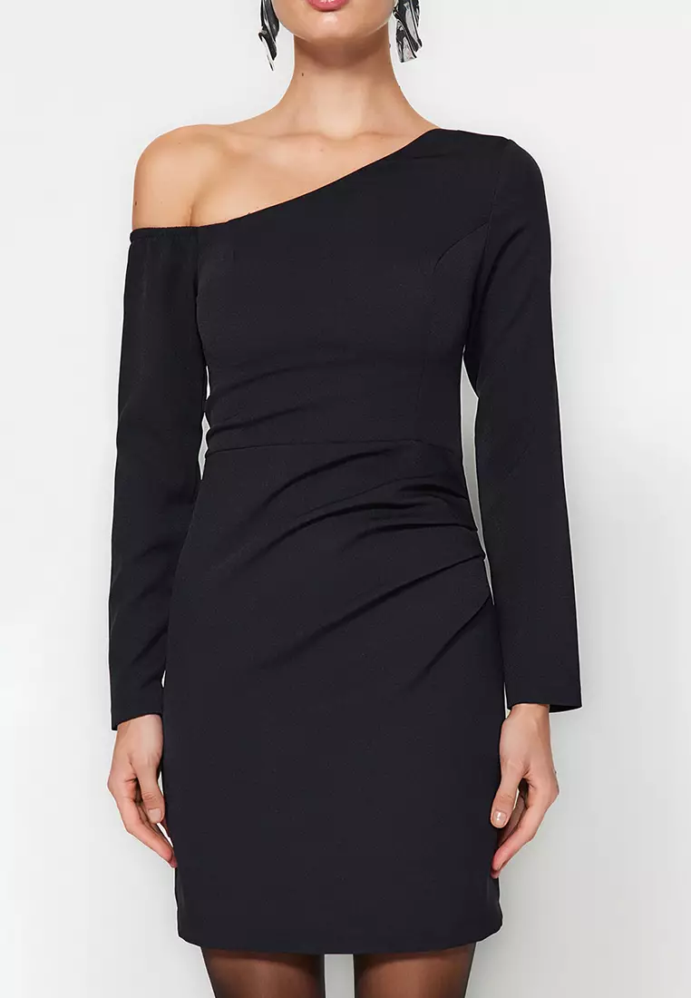 Fitted Draping Evening Dress