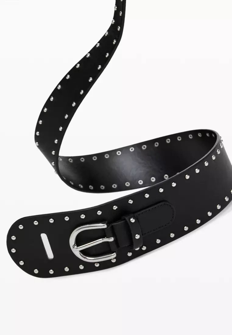 Wide studded belt