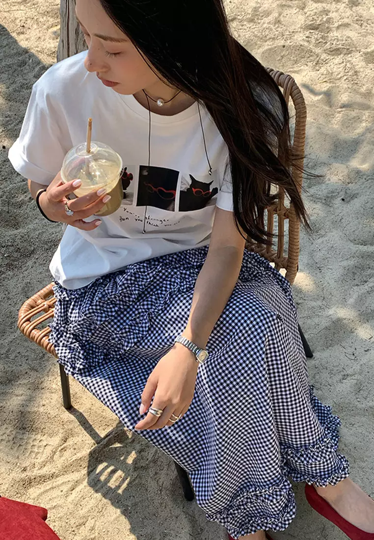2025 Summer Printed Simple Round Neck T-shirt CA25042919W