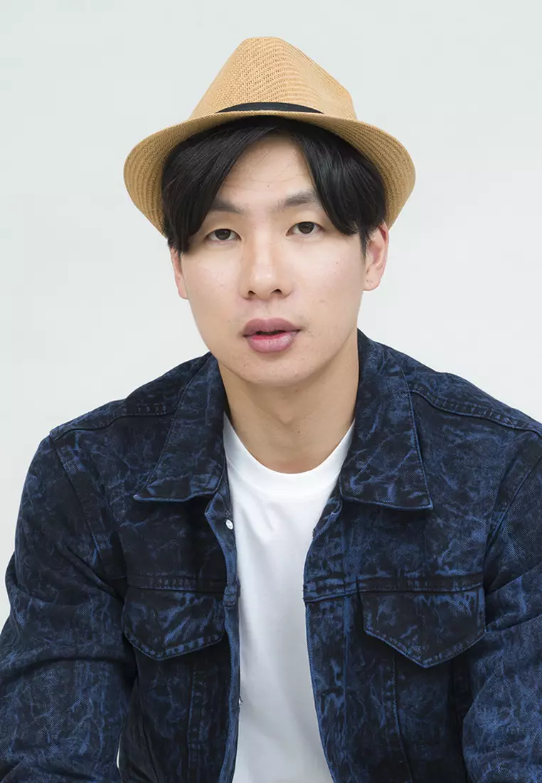 Topi fedora cowboy hat fedora ratan dark brown houseofcuff