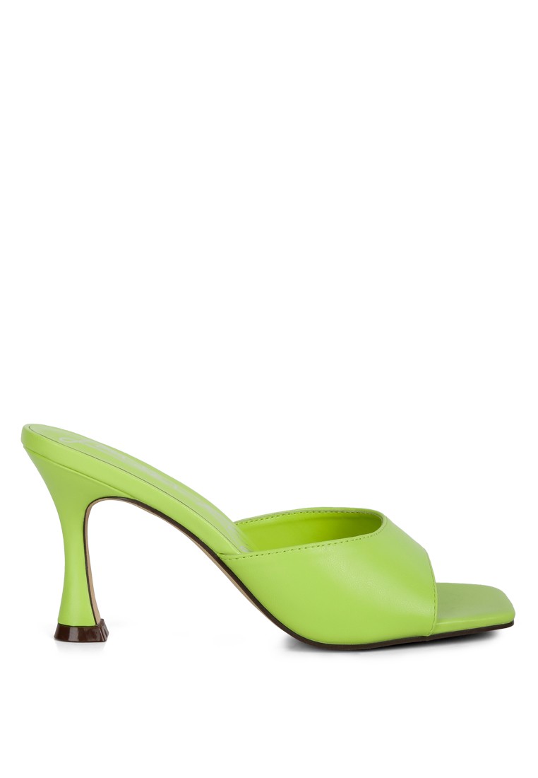 Lime Mid Heel Sandals
