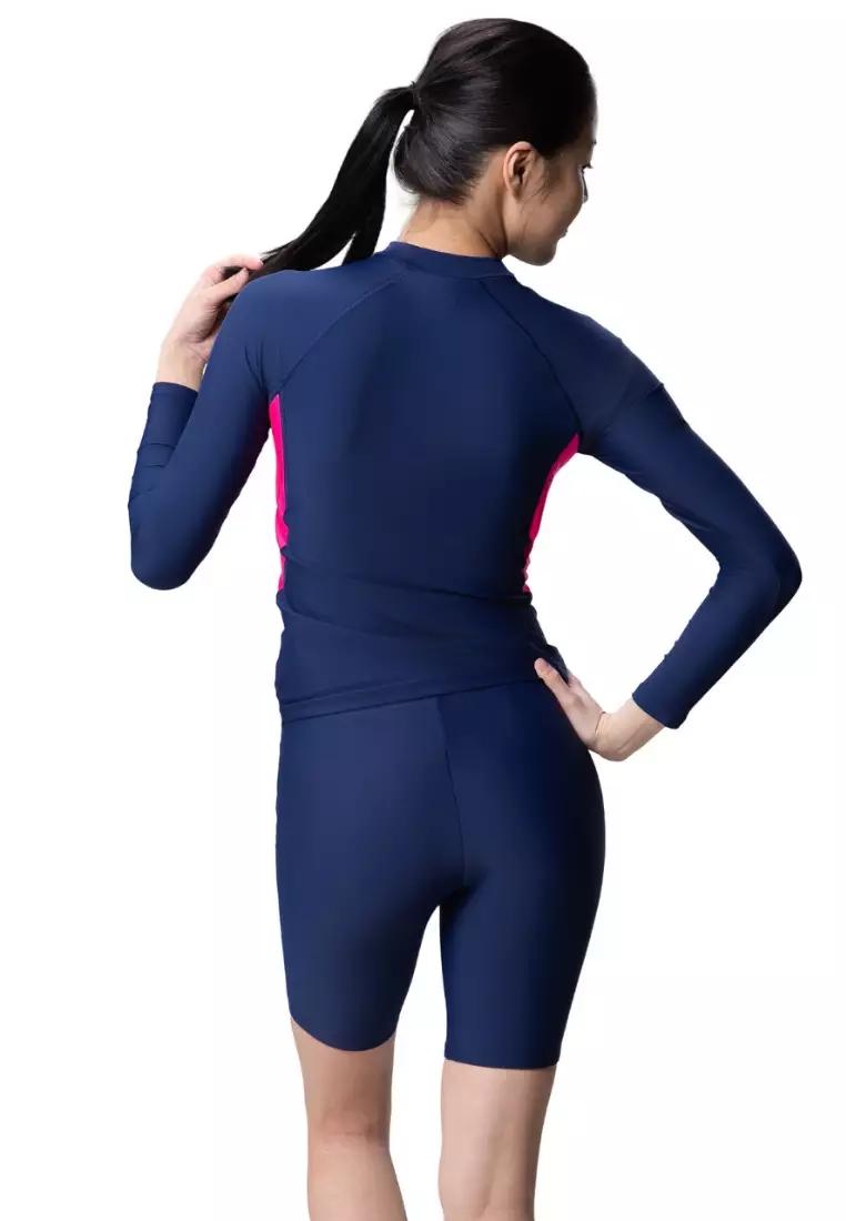 Neon Pink  Long Sleeve Rash Top And Jammer Set