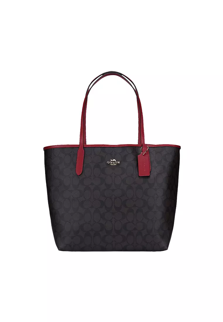 Coach red tote bag 2025