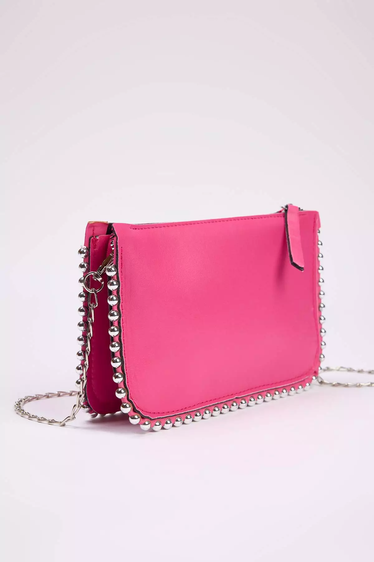 Fuchsia Studded Crossbody Women's Small Wallet Bag