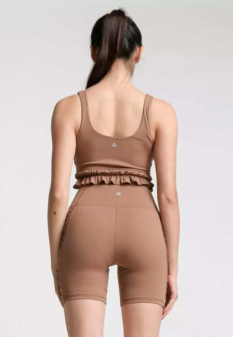 NAKD Lux Sueded Ruched Crop Top Bra