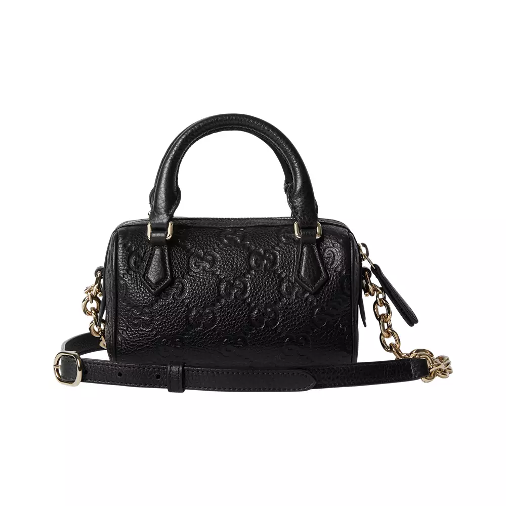 GG Emblem Mini Boston Bag Black