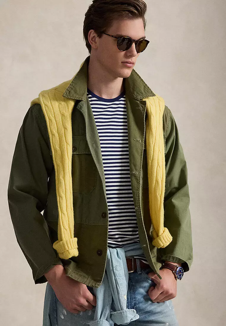 Custom Slim Fit Striped Jersey T-Shirt