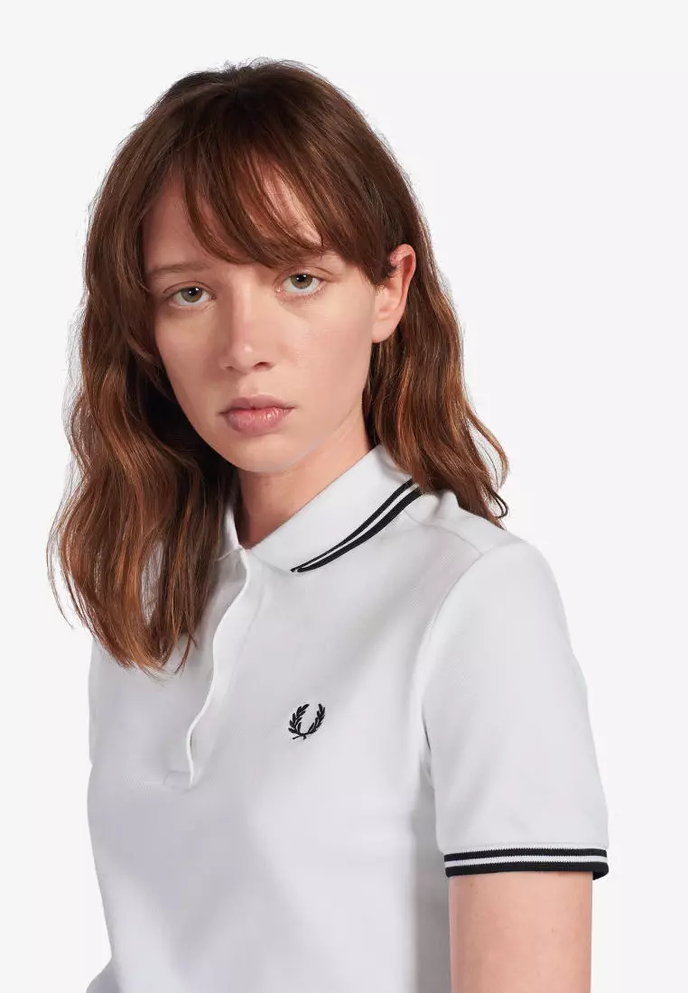 Fred Perry G3600 Twin Tipped Fred Perry Shirt (White / Black / Black)