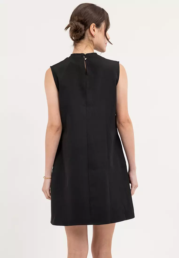 Crizen Funnel Neck Dress with Necklace