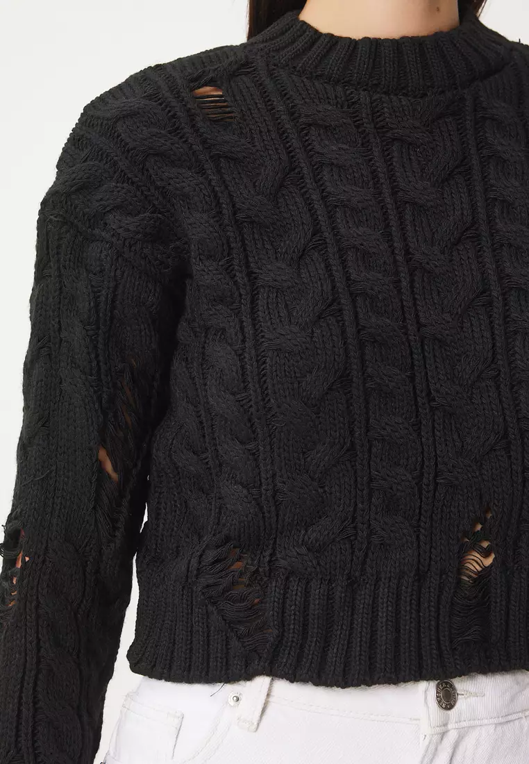Happiness Istanbul Knitted Cropped Jumper 2026 | Buy Happiness Istanbul ...