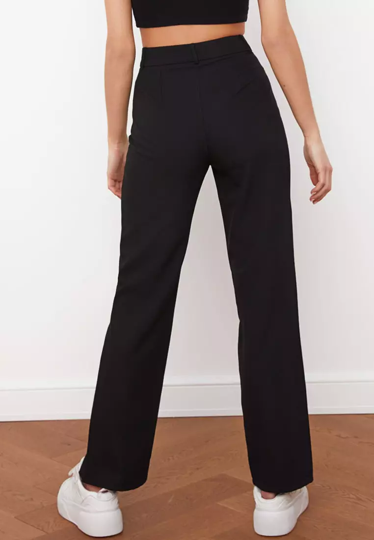 High Waist Straight Cut Trousers