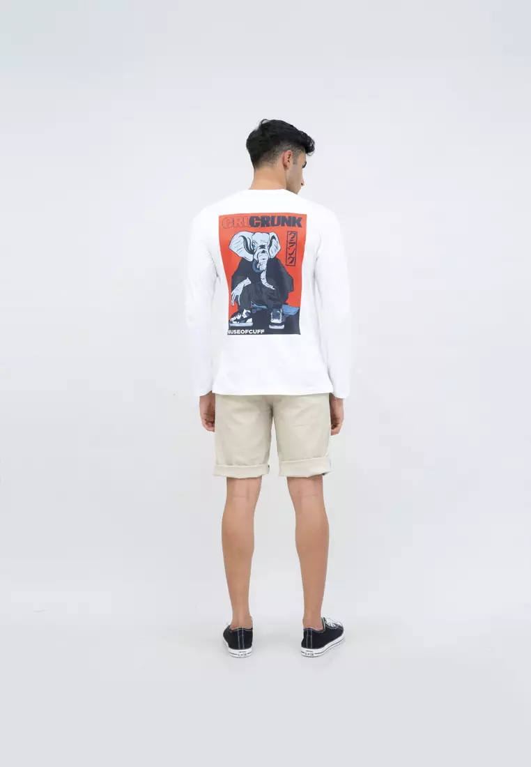 Kaos cotton combed lengan panjang pria unisex houseofcuff Crunk