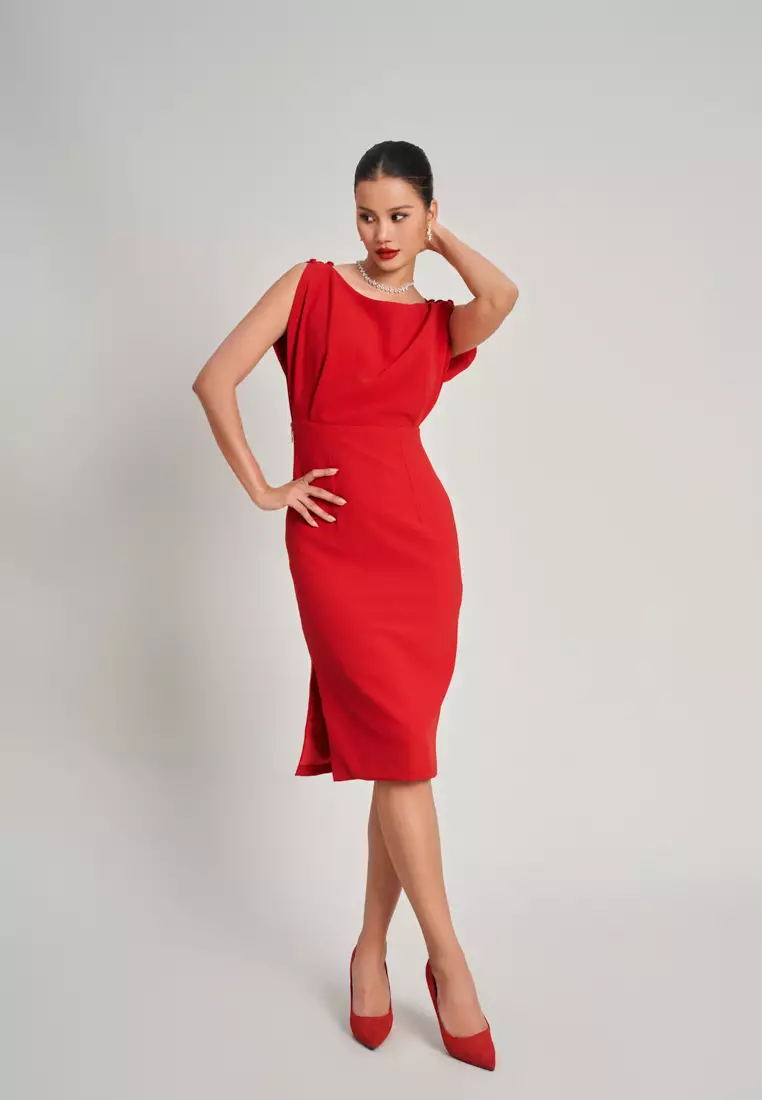 Red sheath clearance cocktail dress