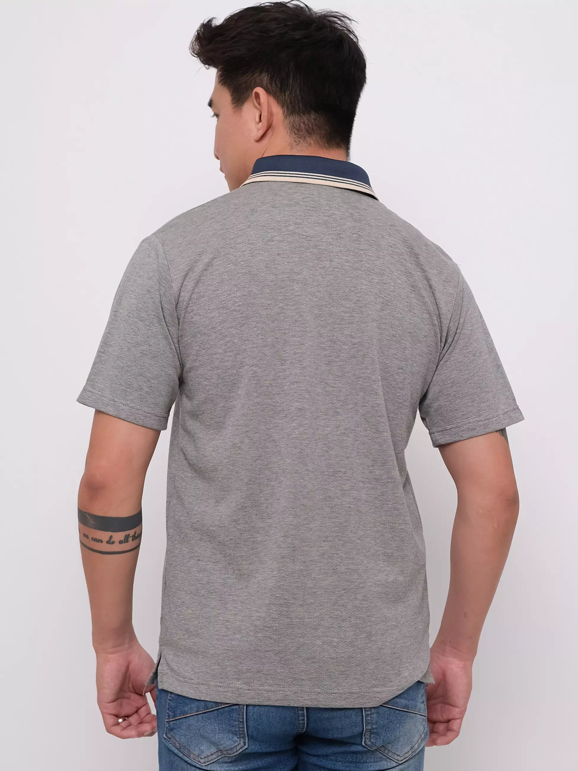 Andre Michel Polo Shirt Lengan Pendek Krem Hitam 3446