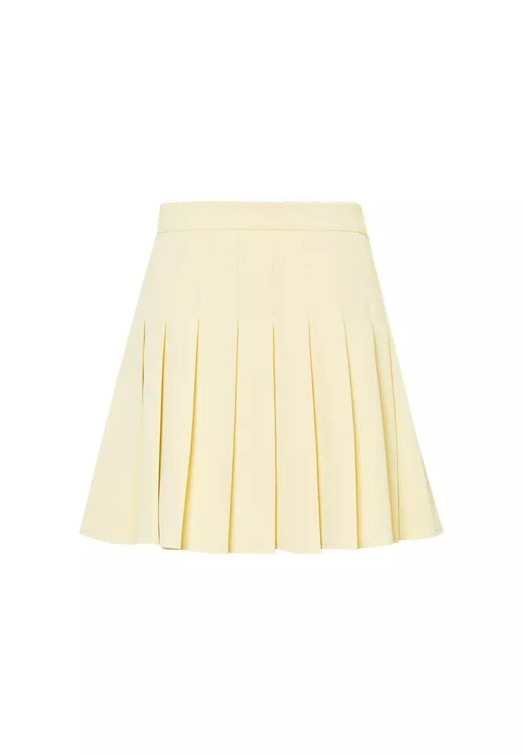 Side Pleated Mini Skirt