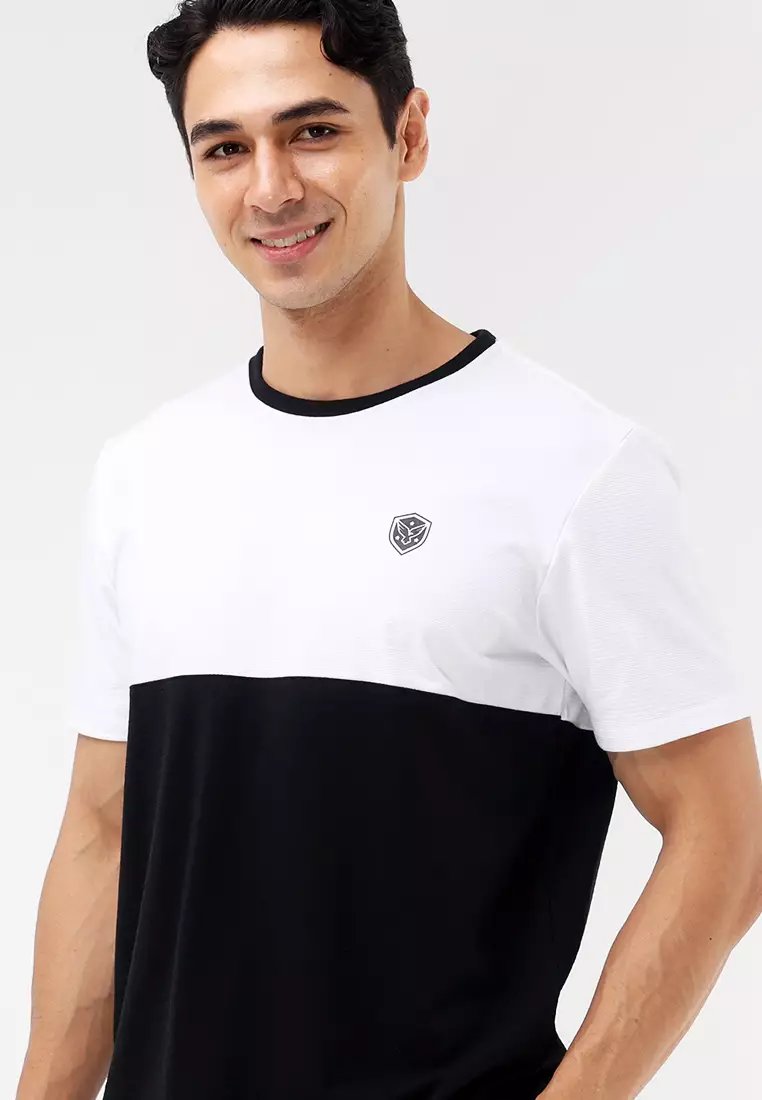 Round Neck Streaky Short Sleeves T-Shirt