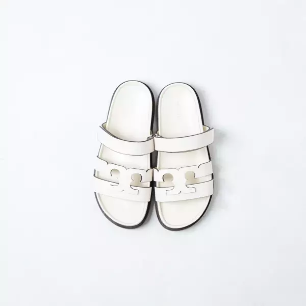 Sandal TORY BURCH INES SPORT IVORY WHITE SLIDE 100% ORIGINAL