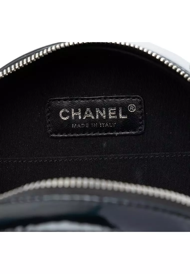 Pre-Loved Chanel Cc Patent Round As Earth Bag