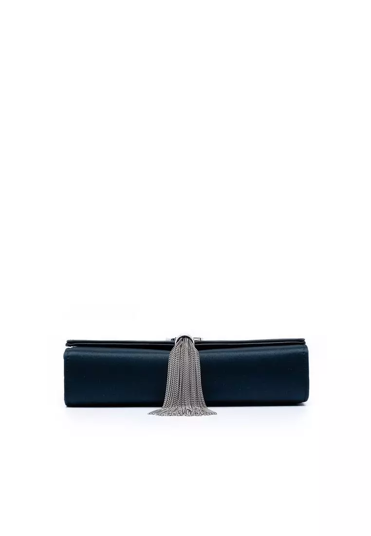 Pre-Loved Saint Laurent Small Satin Monogram Kate Tassel Crossbody