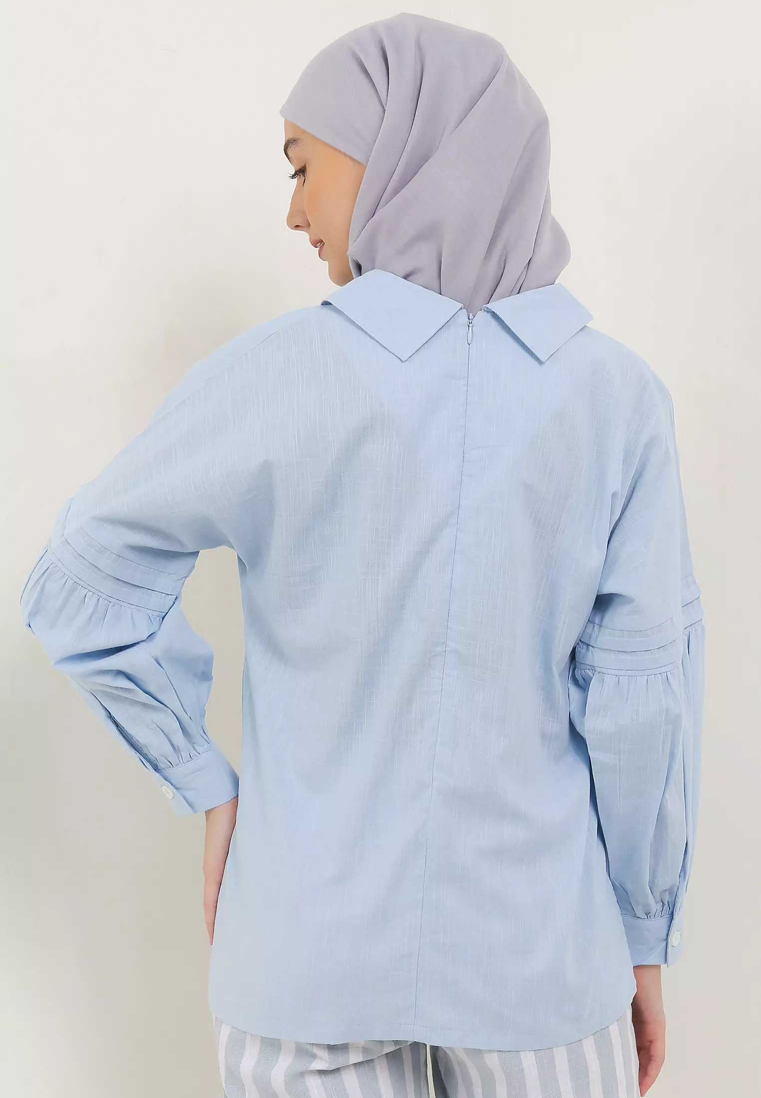 MFMW Andress Atasan Blouse Soft Blue